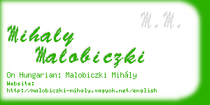 mihaly malobiczki business card